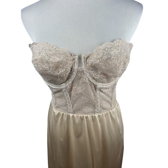 Vintage BACKTALK Young Smoothie Strouse Adler Lace Bustier Bra Dress Slip 36C - Picture 2 of 6